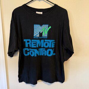 Vintage Shah Safari Worldwide MTV Remote Control T-Shirt Black Sz L